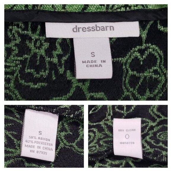 Dressbarn Floral Tapestry Full Zip Blazer Jacket Green Cotttage Office Size S - Picture 11 of 11
